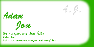 adam jon business card